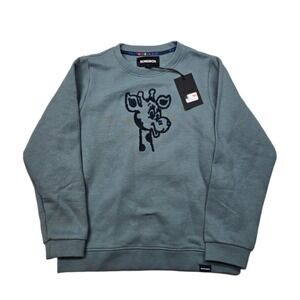 Bonobos Kids Size‎ 10 Geoffrey Giraffe Crewneck Sweatshirt Goblin Blue NEW